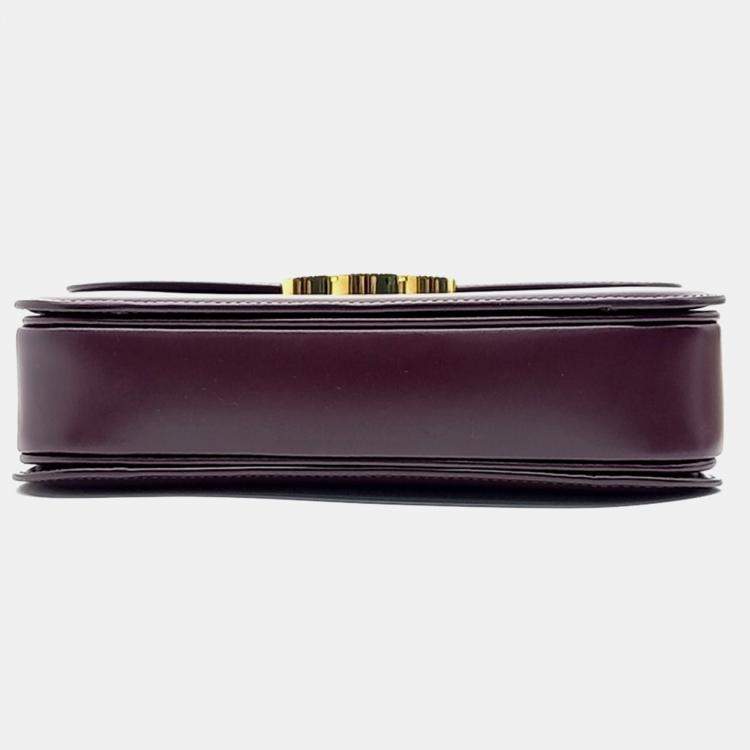 Pre Owned Celine Burgundy Leather Celine Triumph Bag Medium
