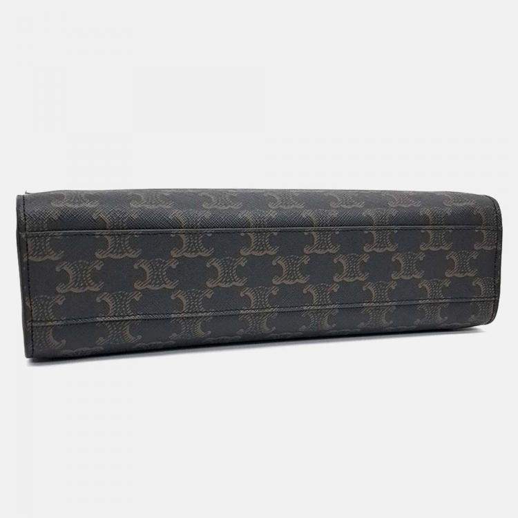 Pre Owned Celine Brown PVC Triumph Cabas Vertical Small