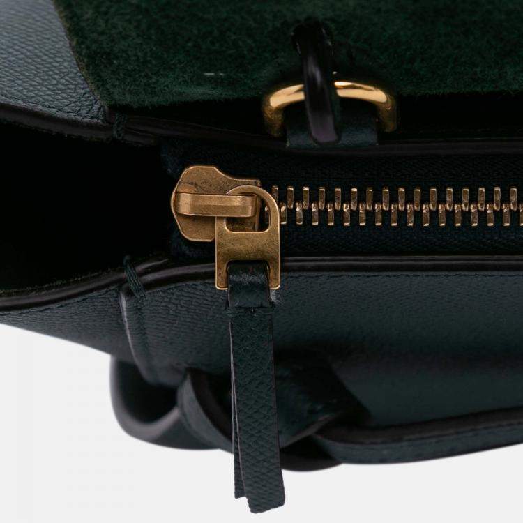 Pre Owned Celine Green Nano Grained Calfskin Belt Bag