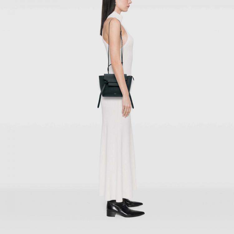 Pre Owned Celine Green Nano Grained Calfskin Belt Bag