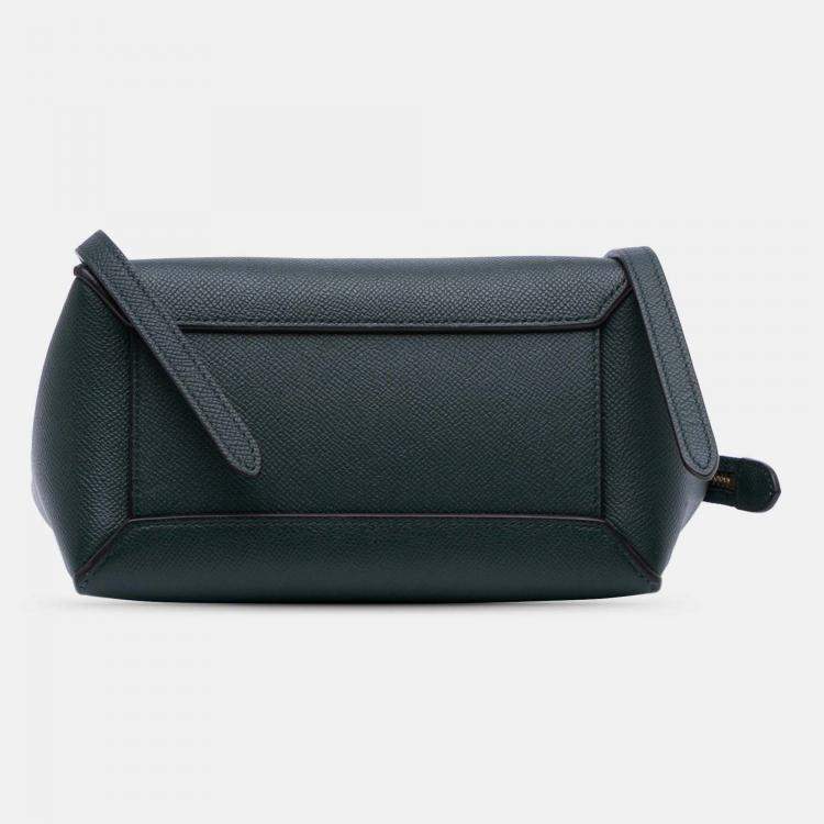 Pre Owned Celine Green Nano Grained Calfskin Belt Bag