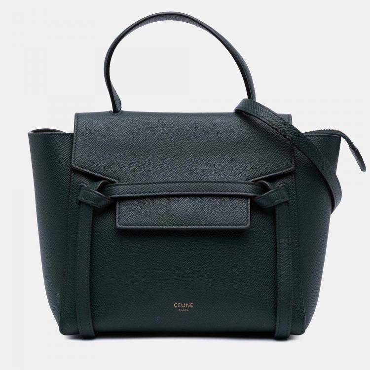Pre Owned Celine Green Nano Grained Calfskin Belt Bag