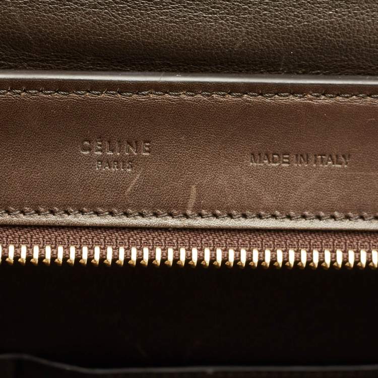 Pre Owned Celine Tricolor Leather Medium Trapeze Top Handle Bag