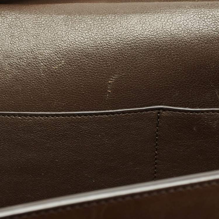 Pre Owned Celine Tricolor Leather Medium Trapeze Top Handle Bag
