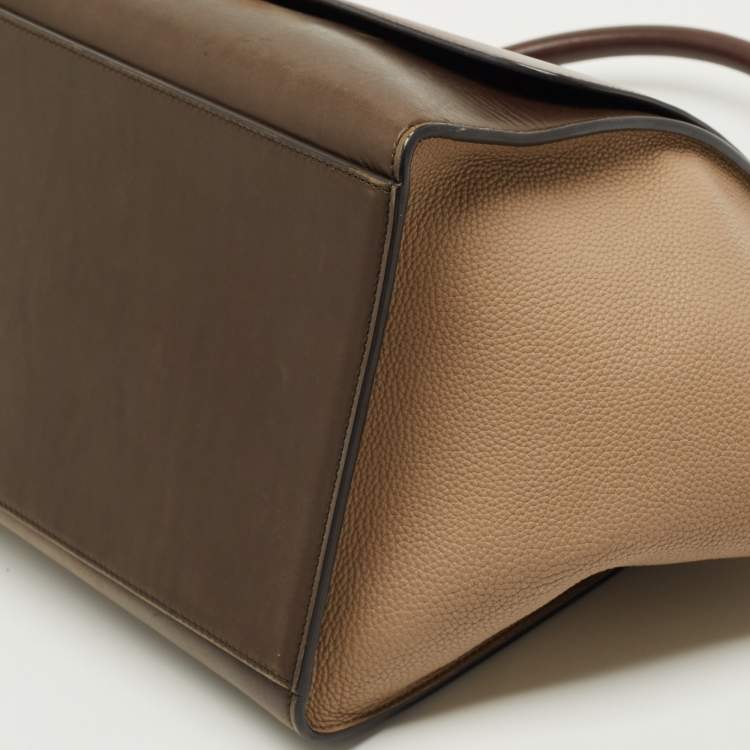 Pre Owned Celine Tricolor Leather Medium Trapeze Top Handle Bag
