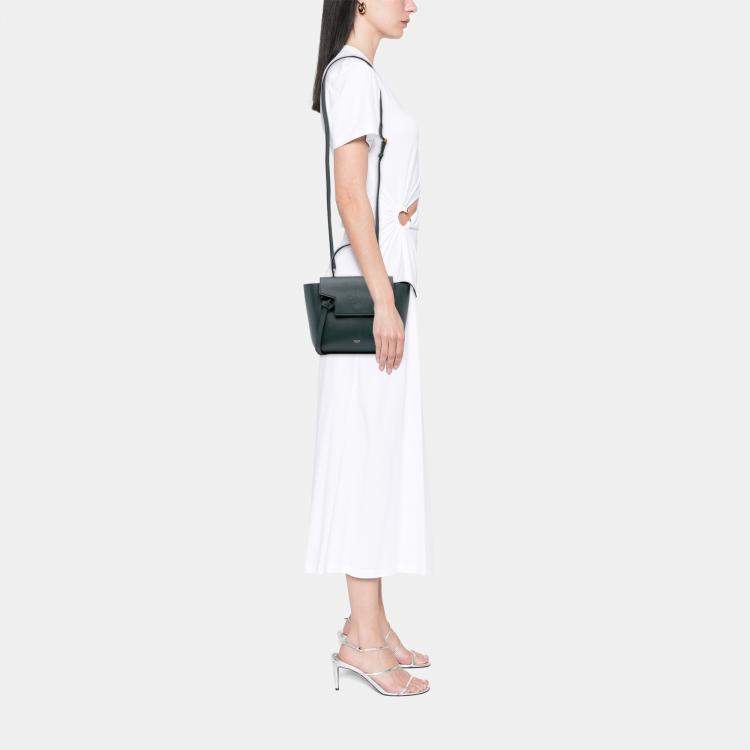 Pre Owned Celine Green Nano Grained Calfskin Belt Bag