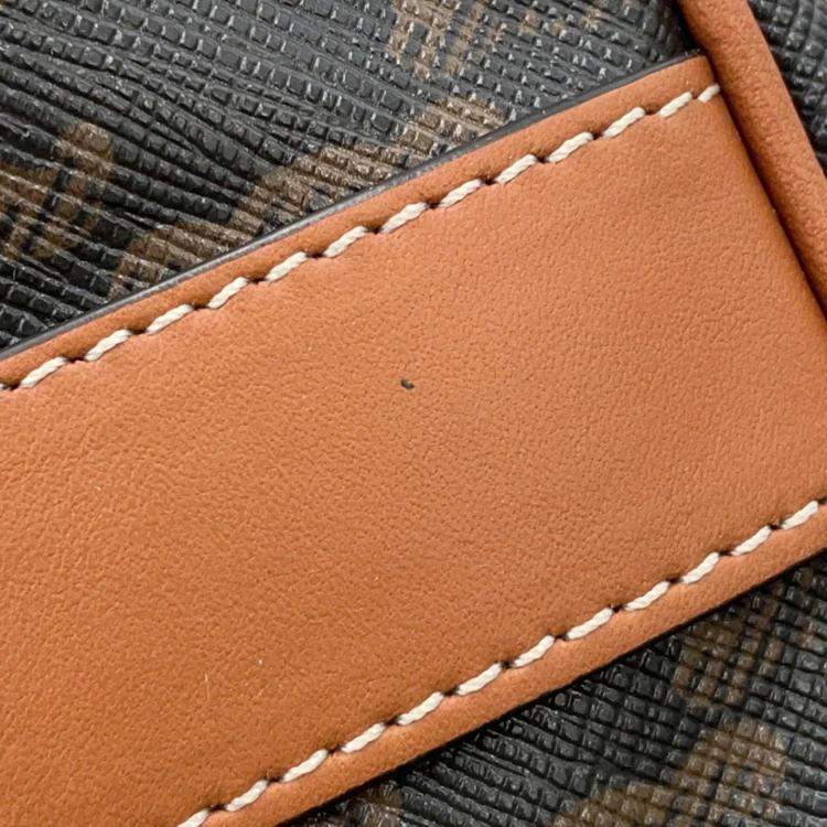 Pre Owned Celine Triomphe Mini Tan PVC Leather Boston Bag