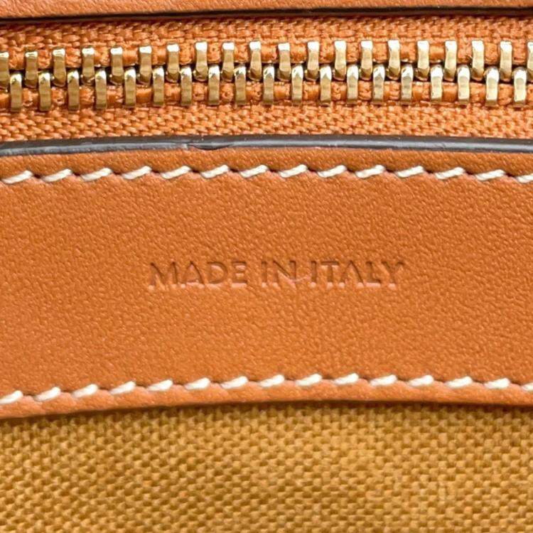 Pre Owned Celine Triomphe Mini Tan PVC Leather Boston Bag