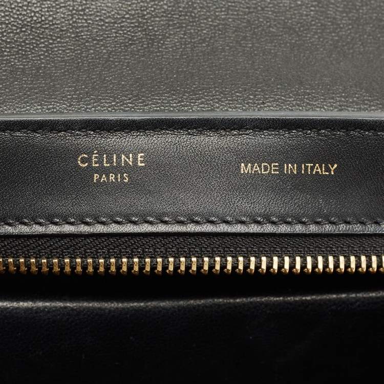 Pre Owned Celine Tricolor Leather and Nubuck Mini Trapeze Top Handle Bag