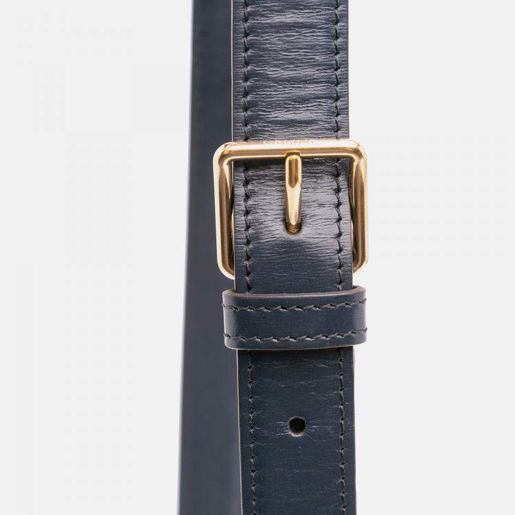 Pre Owned Celine Blue Classique Shiny Calfskin Triomphe Crossbody