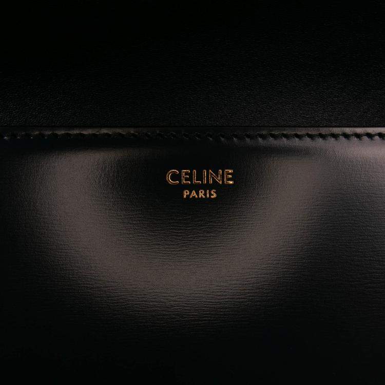 Pre Owned Celine Blue Classique Shiny Calfskin Triomphe Crossbody
