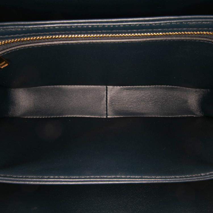 Pre Owned Celine Blue Classique Shiny Calfskin Triomphe Crossbody