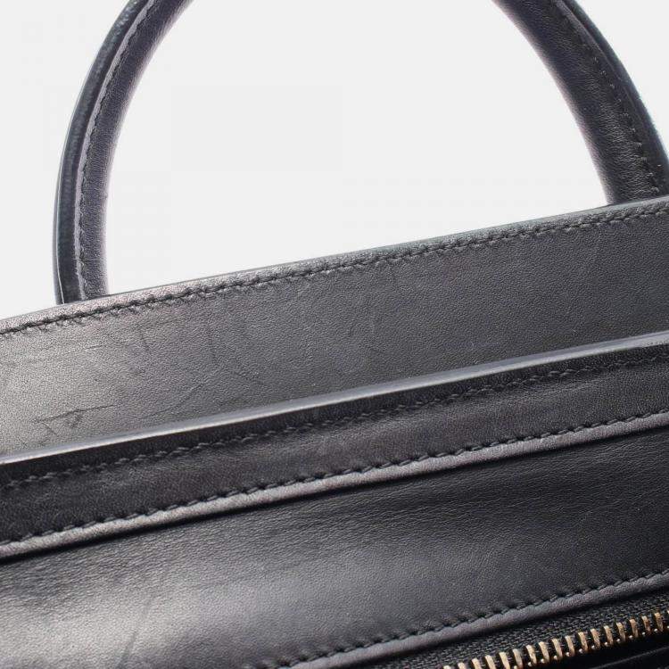 Pre Owned Celine Multicolor Nano Tricolor Canvas and Leather Luggage Tote