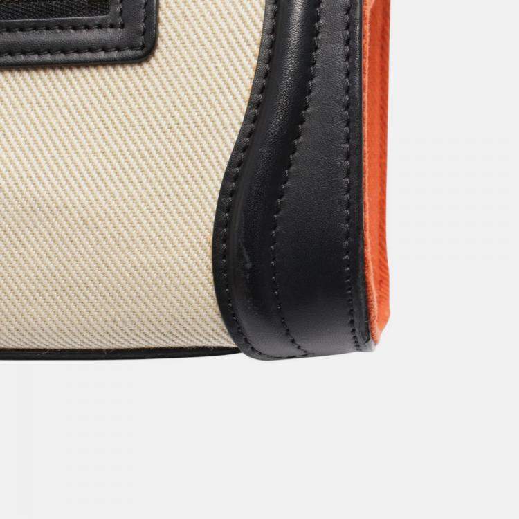 Pre Owned Celine Multicolor Nano Tricolor Canvas and Leather Luggage Tote