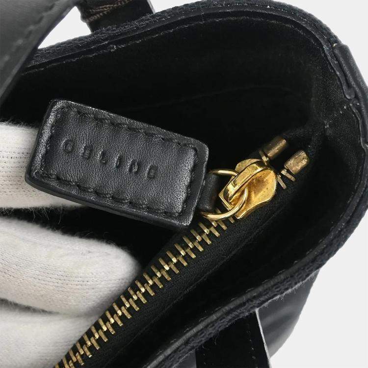 Pre Owned Celine Black Canvas C Macadam Tote Handbag