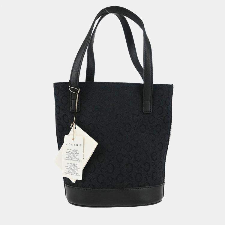 Pre Owned Celine Black Canvas C Macadam Tote Handbag