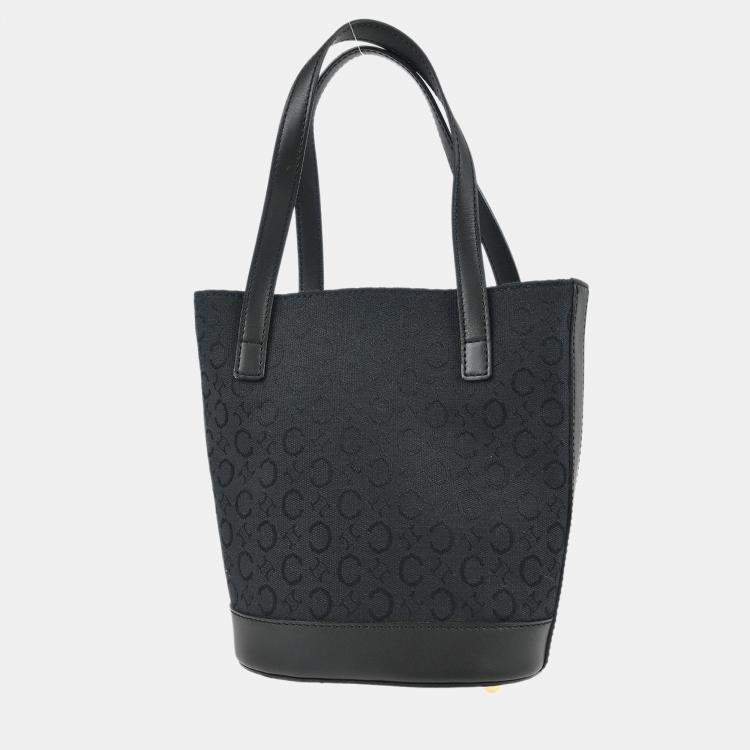 Pre Owned Celine Black Canvas C Macadam Tote Handbag