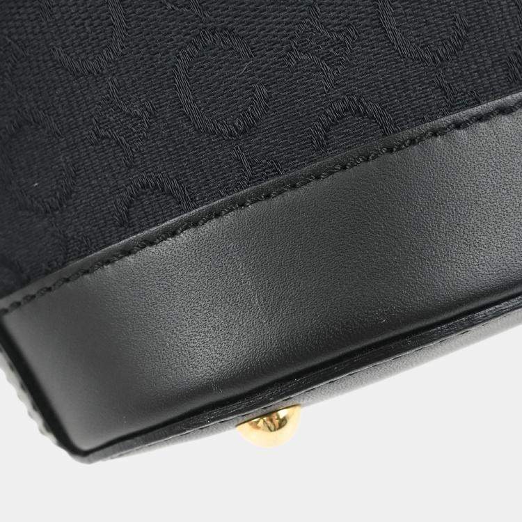 Pre Owned Celine Black Canvas C Macadam Tote Handbag