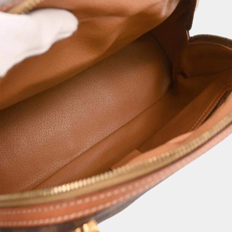 Pre Owned Celine Brown Coated Canvas Leather Macadam Handbag