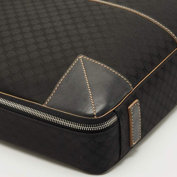 Pre Owned Celine Black Macadam Canvas and Leather Vintage Briefcase