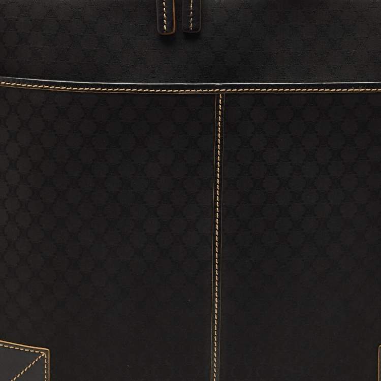 Pre Owned Celine Black Macadam Canvas and Leather Vintage Briefcase