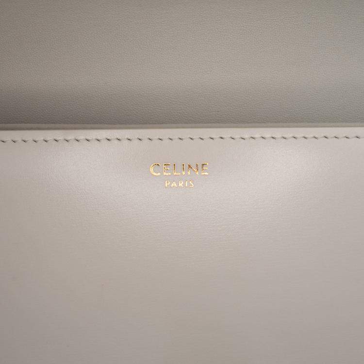 Pre Owned Celine Beige Classique Shiny Calfskin Triomphe Crossbody