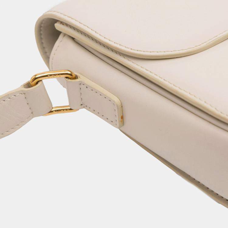 Pre Owned Celine Beige Classique Shiny Calfskin Triomphe Crossbody