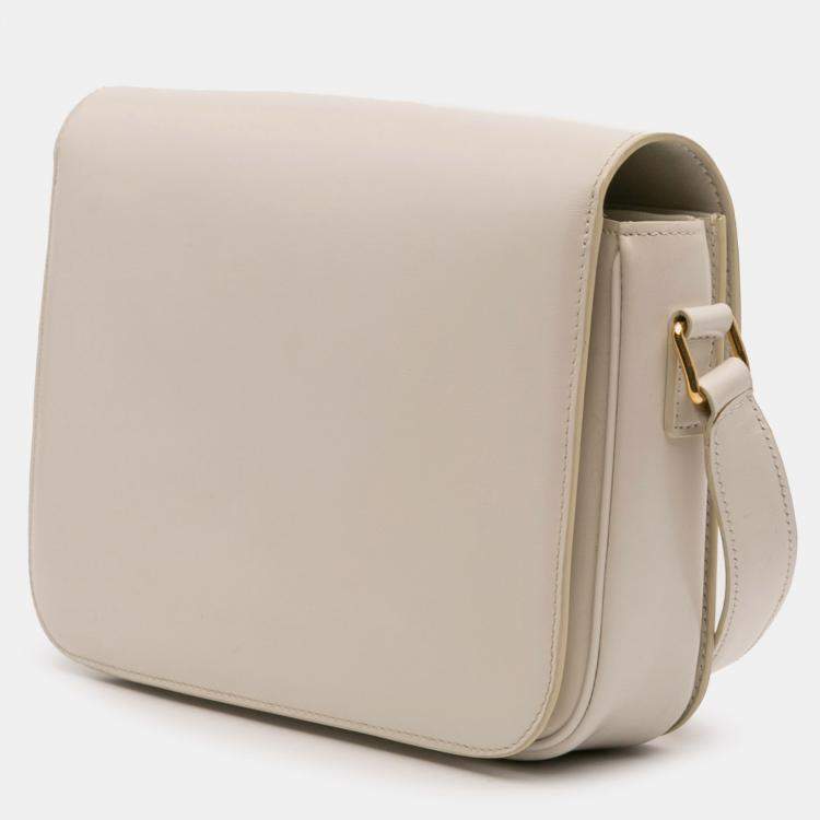 Pre Owned Celine Beige Classique Shiny Calfskin Triomphe Crossbody