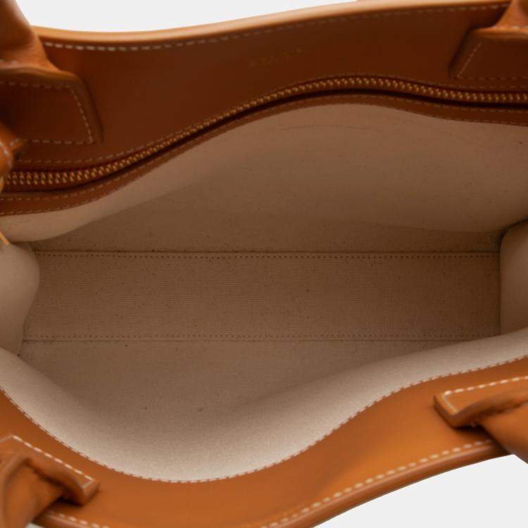 Pre Owned Celine Beige Small Canvas Vertical Cabas Satchel