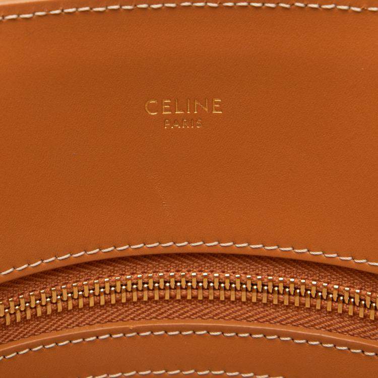 Pre Owned Celine Beige Small Canvas Vertical Cabas Satchel