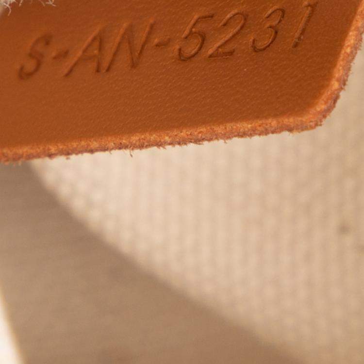 Pre Owned Celine Beige Small Canvas Vertical Cabas Satchel