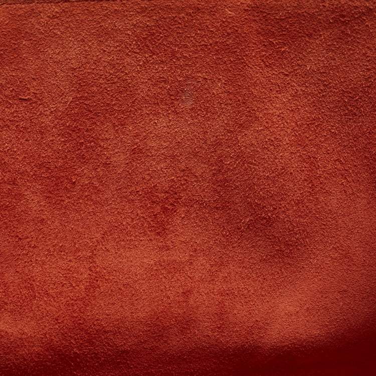 Pre Owned Celine Orange Leather Medium Phantom Luggage Tote