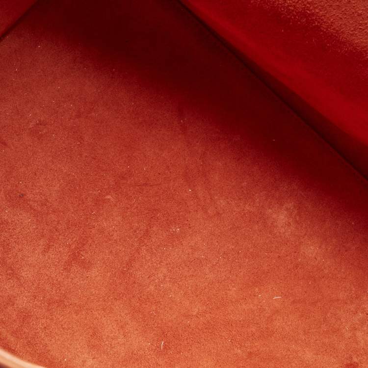 Pre Owned Celine Orange Leather Medium Phantom Luggage Tote