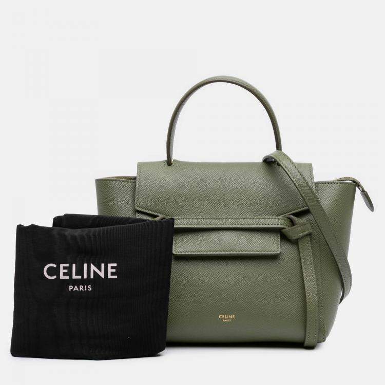 Pre Owned Celine Green Nano Grained Calfskin Belt Bag
