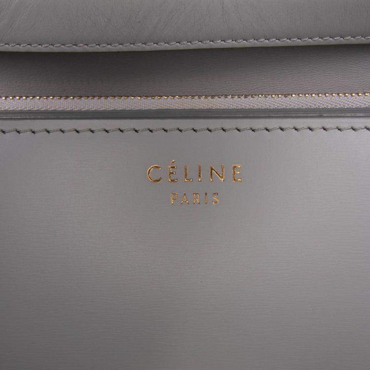 Pre Owned Celine Grey Medium Calfskin Classic Box