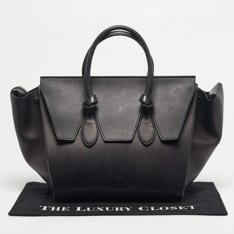 Pre Owned Celine Black Leather Small Tie Tote