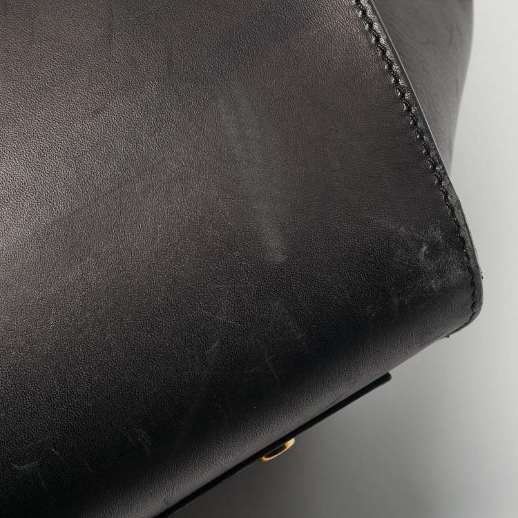 Pre Owned Celine Black Leather Small Tie Tote