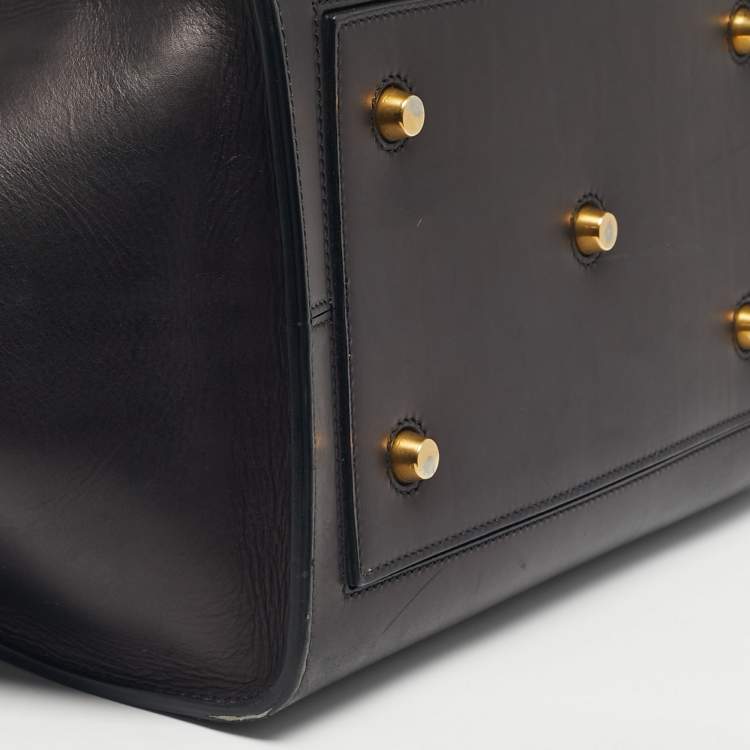 Pre Owned Celine Black Leather Small Tie Tote