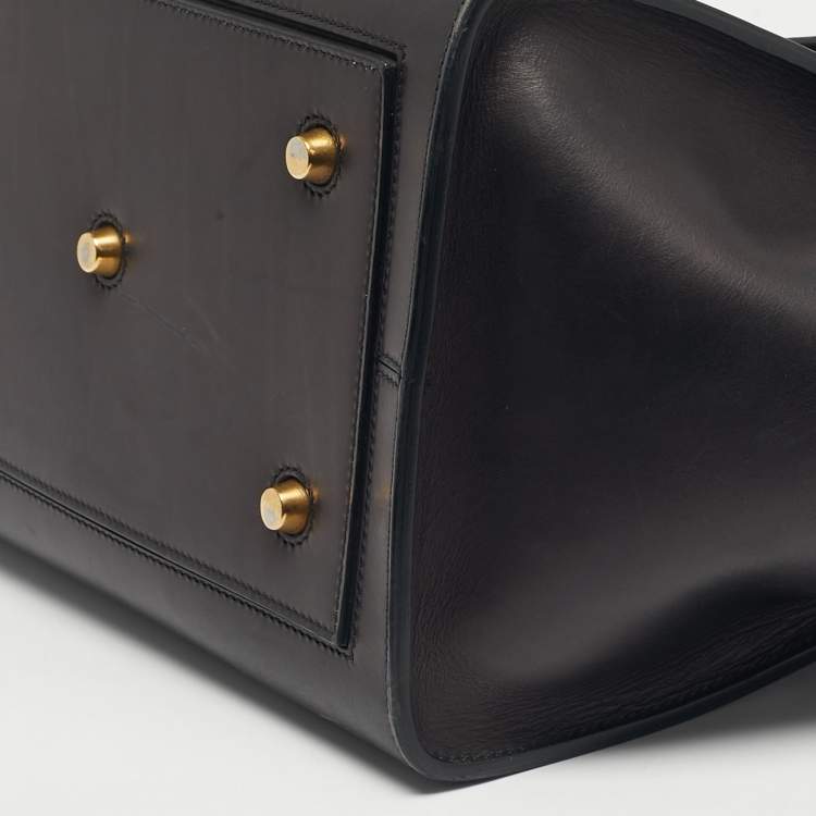 Pre Owned Celine Black Leather Small Tie Tote