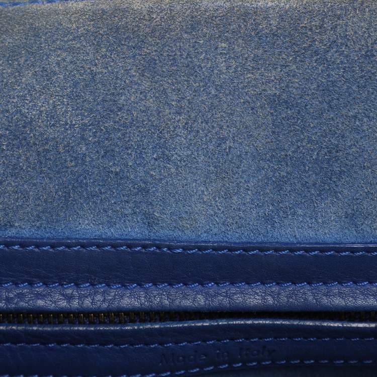 Pre Owned Celine Royal Blue Leather Small Phantom Luggage Tote