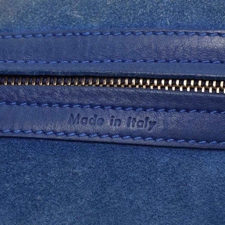 Pre Owned Celine Royal Blue Leather Small Phantom Luggage Tote