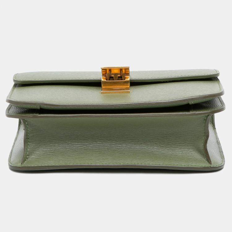 Pre Owned Celine Green Teen Calfskin Classic Box