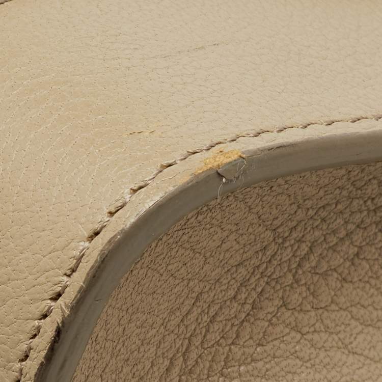 Pre Owned Celine Beige Leather Mini Luggage Tote