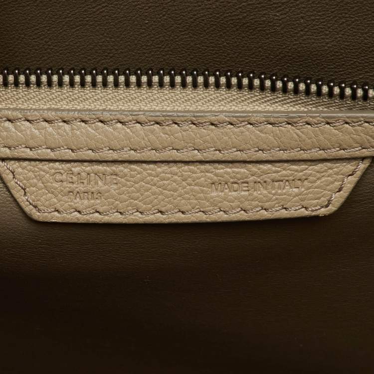 Pre Owned Celine Beige Leather Mini Luggage Tote