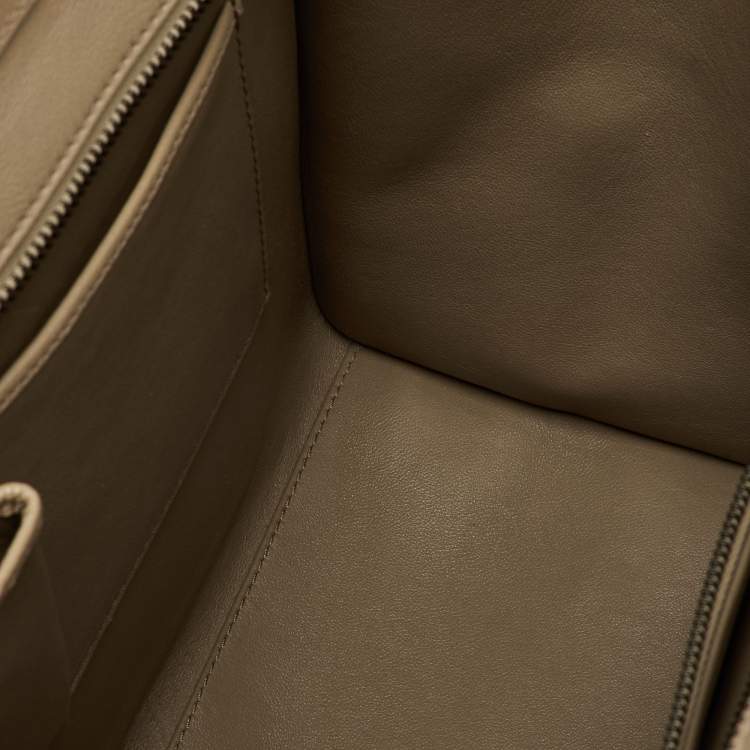 Pre Owned Celine Beige Leather Mini Luggage Tote