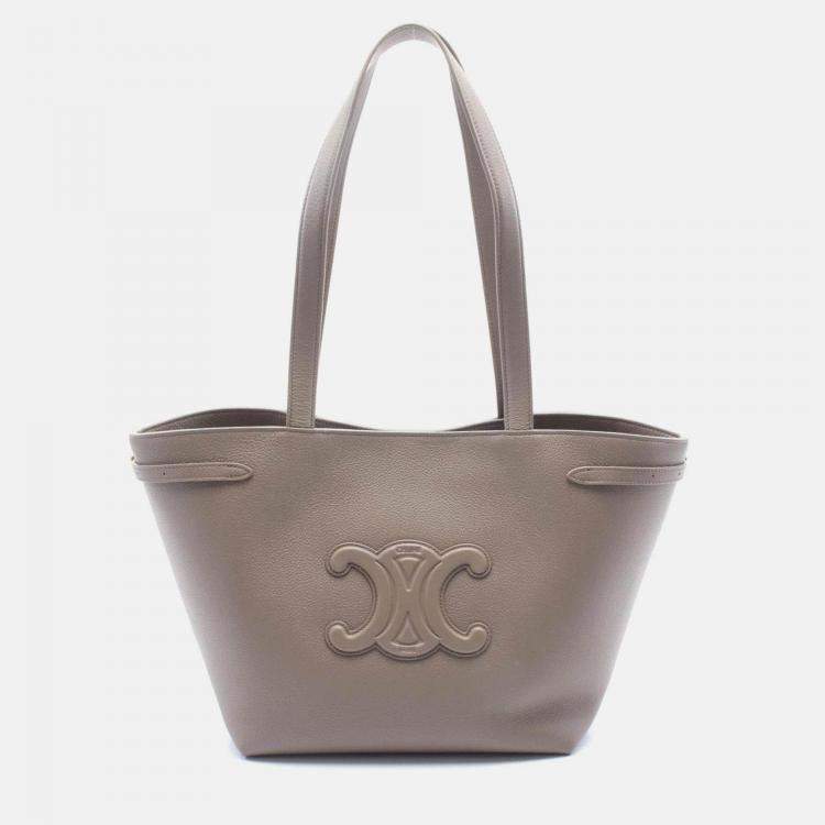 Pre Owned Celine Small Cabas Anais Cuir Triomphe Tote Bag Leather Beige