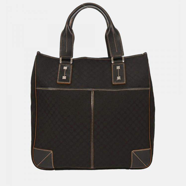 Pre Owned Celine Black Canvas, Leather Macadam Tote
