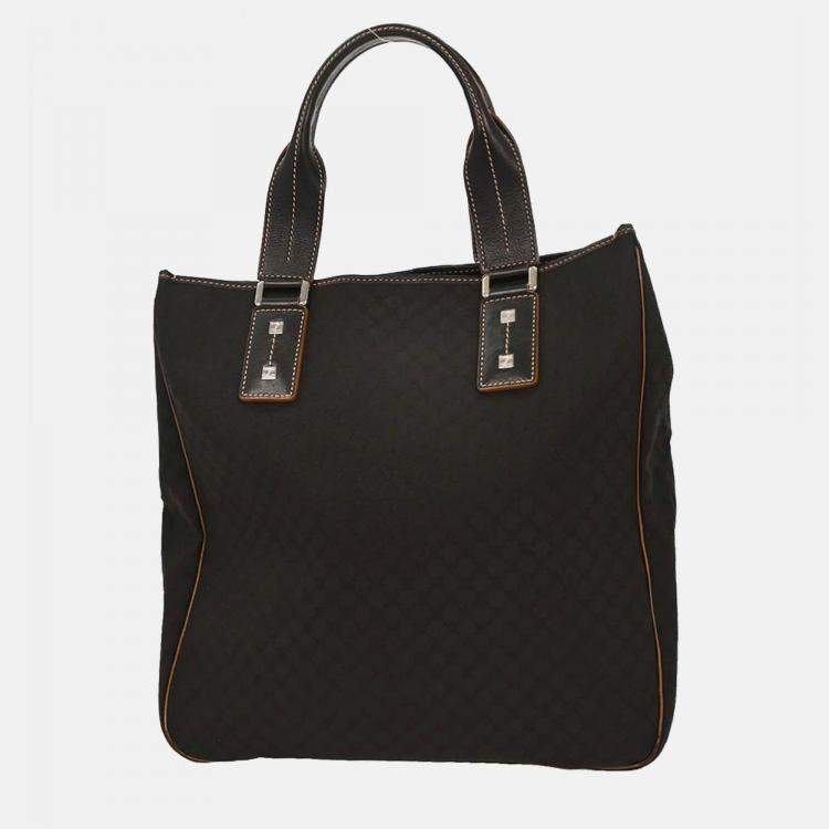 Pre Owned Celine Black Canvas, Leather Macadam Tote