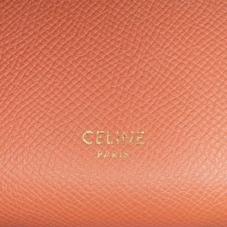 Pre Owned Celine Orange Pico Grained Calfskin Belt Bag