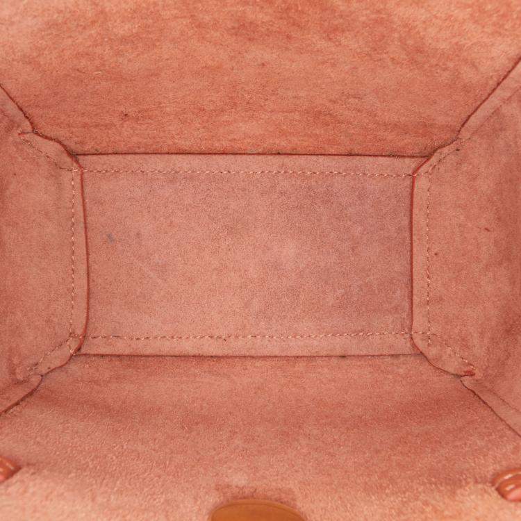 Pre Owned Celine Orange Pico Grained Calfskin Belt Bag